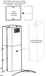 MONOGRAM 36 Island Chimney Vent Hood-LOWER DUCT COVER