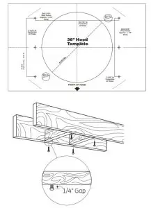 MONOGRAM 36 Island Chimney Vent Hood-MOUNT TEMPLATE