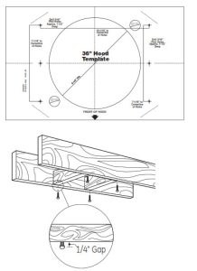 MONOGRAM 36 Island Chimney Vent Hood- MOUNT TEMPLATE