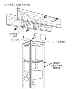 MONOGRAM 36 Island Chimney Vent Hood-ceiling structure