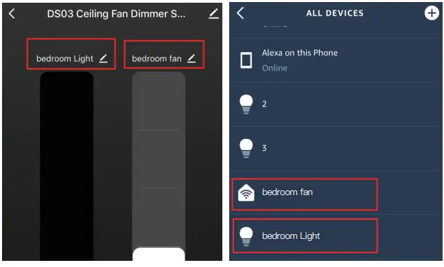 DS03 Smart Ceiling Fan Control and 2 PACK Dimmer Light Switch - If you can't use the voice control correctly