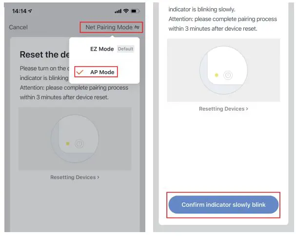DS03 Smart Ceiling Fan Control and 2 PACK Dimmer Light Switch - Tap “Confirm indicator slowly blink”