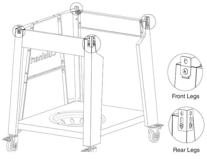 Cuisinart Deluxe Two Burner Gas Grill - Rotate FRONT CART BRACKETS
