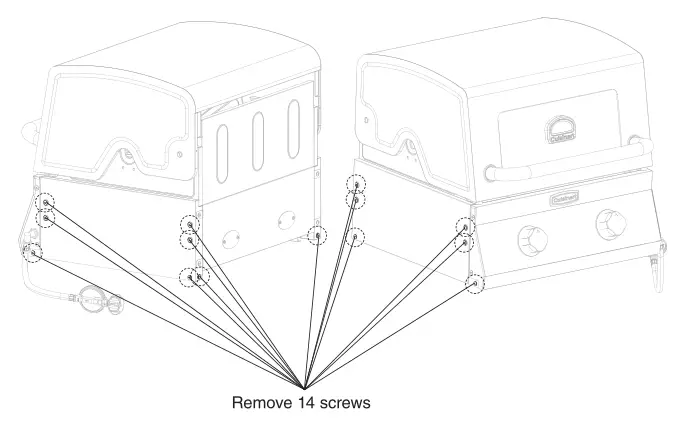 Cuisinart Deluxe Two Burner Gas Grill - Remove 14 screws