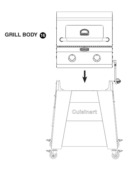 Cuisinart Deluxe Two Burner Gas Grill - Set GRILL BODY