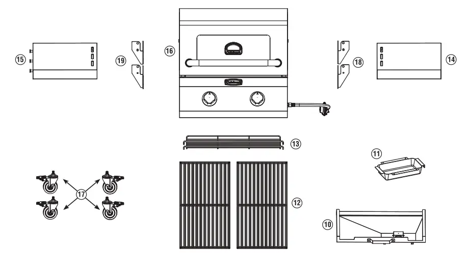 Cuisinart Deluxe Two Burner Gas Grill - PARTS LIST 1