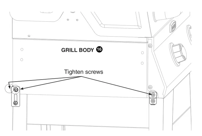 Cuisinart Deluxe Two Burner Gas Grill - Tighten 3 screws
