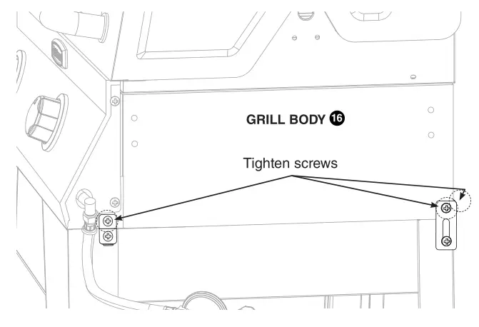 Cuisinart Deluxe Two Burner Gas Grill - Tighten 3 screws