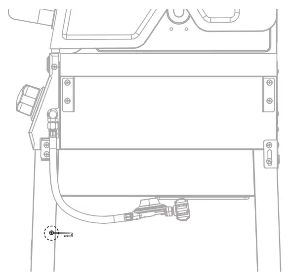Cuisinart Deluxe Two Burner Gas Grill - Loosen screw on HOSE HOOK