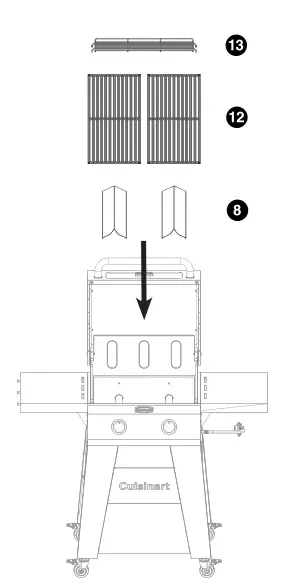 Cuisinart Deluxe Two Burner Gas Grill - Install HEAT TENTS-COOKING GRATES-WARMING RACK