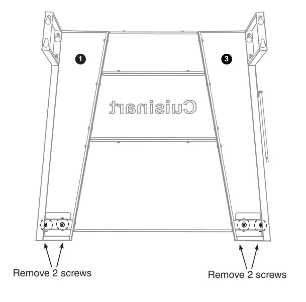 Cuisinart Deluxe Two Burner Gas Grill - Remove 4 screws from FRONT LEGS