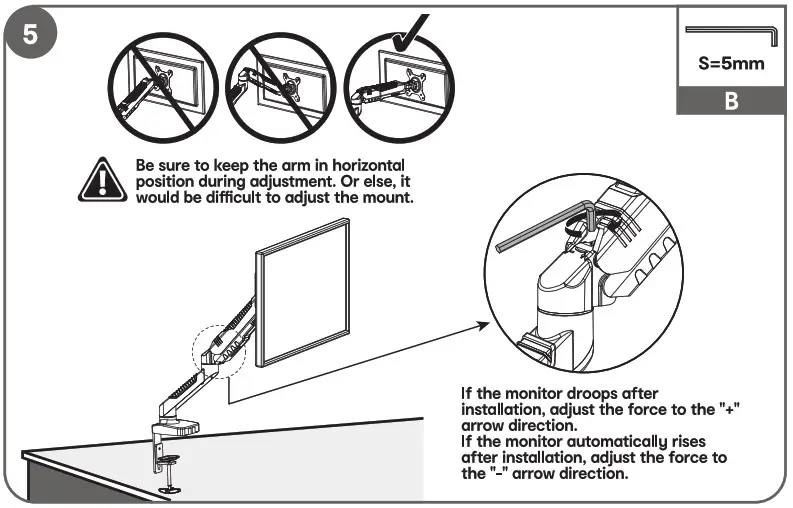 anko 43108121 Gas Lift Monitor Arm Instruction - overview