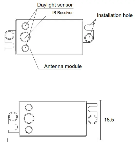 Mosentek MS009ER 10mm Thickness Super Compact Sensor- Dimension