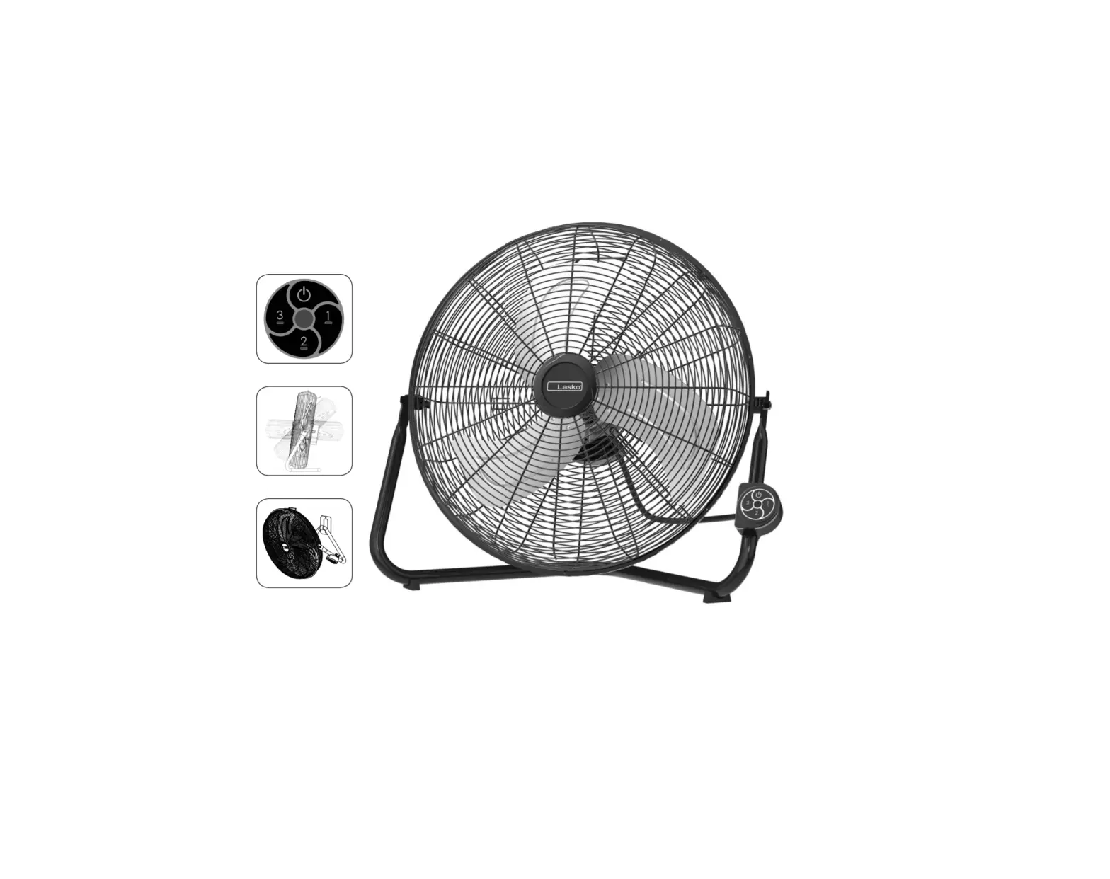 Lasko H20660 20 Inch High Velocity Floor Fan Or Wallmount Fan Instruction Manual