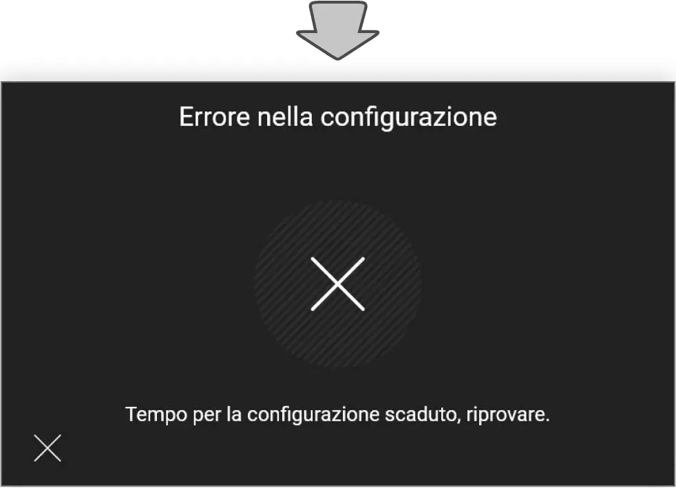 If there were problems during configuration, the device displays an error screen