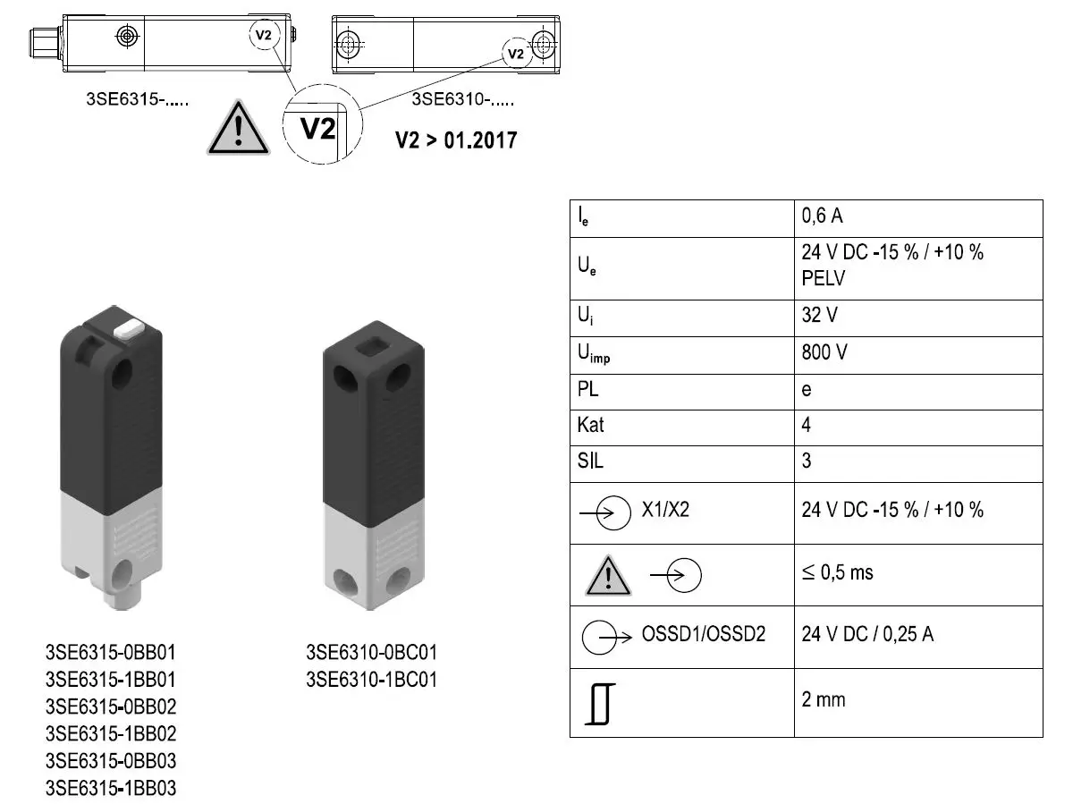 SIEMENS 3SE6315 Safety Switch RFID-1