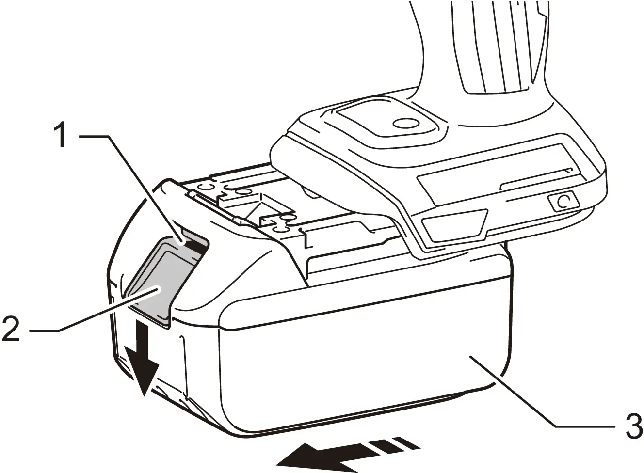 Installing or removing battery cartridge 01