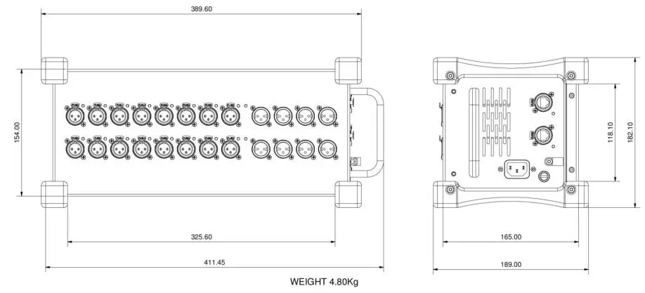 ALLEN HEATH LTD AB168 AudioRack - Dimensions