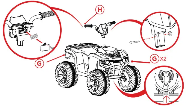 GYMAX GYM07143 Kids ATV Quad Ride On Car Toy - parts 6