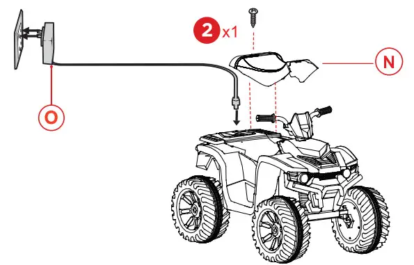 GYMAX GYM07143 Kids ATV Quad Ride On Car Toy - parts 7b