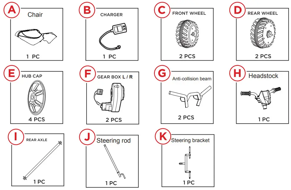 GYMAX GYM07143 Kids ATV Quad Ride On Car Toy - parts