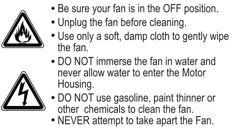 AirKing Power Stand & Floor Fan with Remote Control - CLEANING