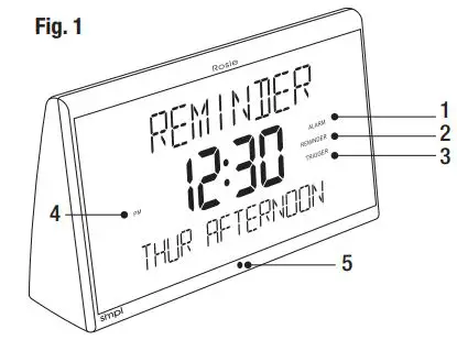 smpl Rosie2 Voice Reminder Alarm Clock - Fig. 1