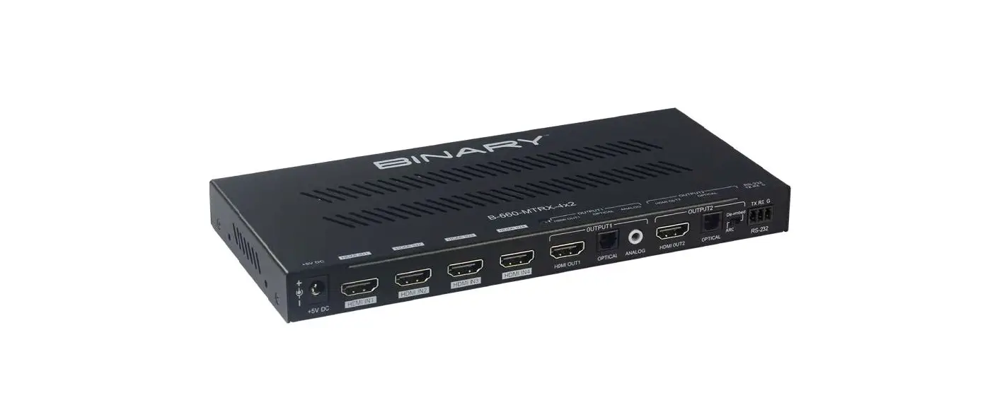 Binary B-660-mtrx-4x2 4k Hdr Hdmi Matrix Switcher Installation Guide