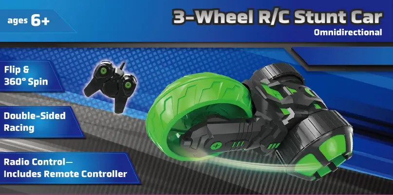 Tumaling Rc-car1-blue 3-wheel Rc Stunt Car User Guide Tumaling Rc-car1-blue 3-wheel Rc Stunt Car User Guide