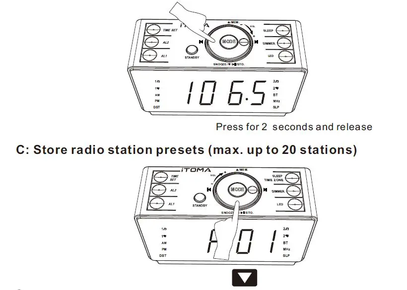 iTOMA- CKS708 Alarm- Clock Radio -with -Bluetooth- Speakers -fig 11