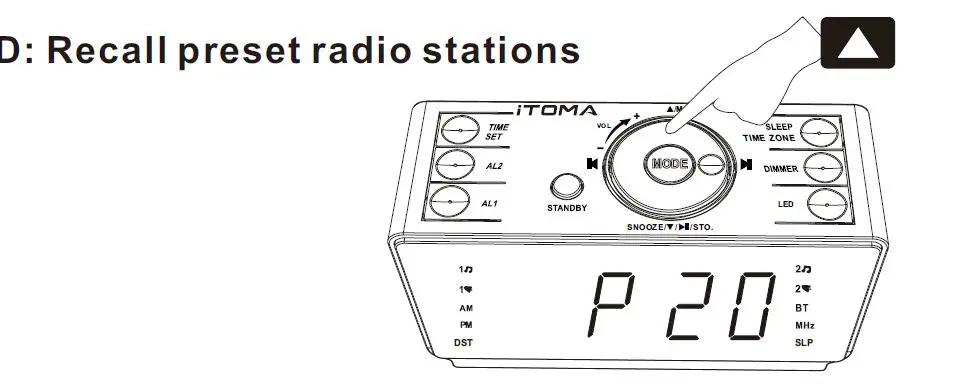 iTOMA- CKS708 Alarm- Clock Radio -with -Bluetooth- Speakers -fig 12