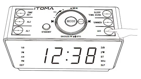 iTOMA- CKS708 Alarm- Clock Radio -with -Bluetooth- Speakers -fig 15
