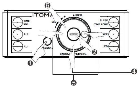 iTOMA- CKS708 Alarm- Clock Radio -with -Bluetooth- Speakers -fig 16