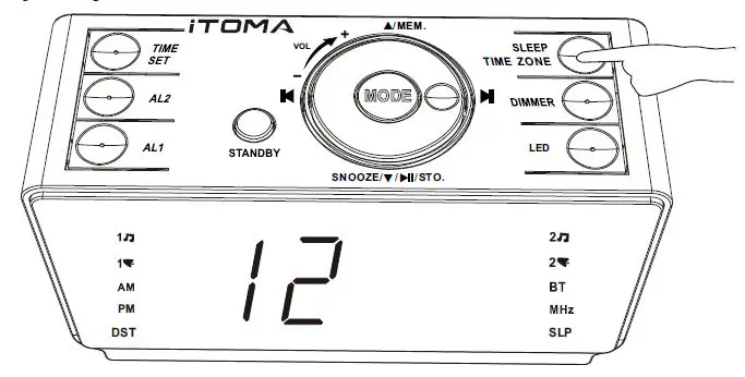 iTOMA- CKS708 Alarm- Clock Radio -with -Bluetooth- Speakers -fig 4