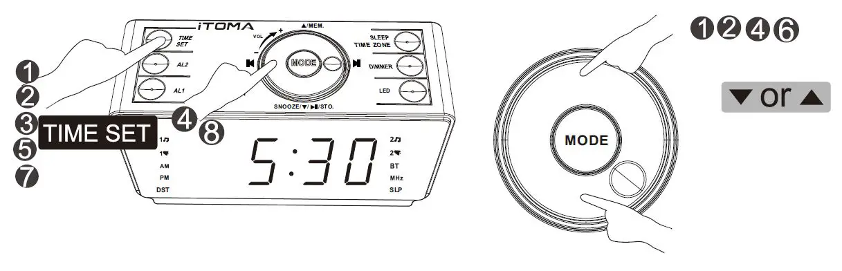 iTOMA- CKS708 Alarm- Clock Radio -with -Bluetooth- Speakers -fig 6