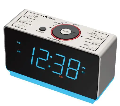 iTOMA- CKS708 Alarm- Clock Radio -with -Bluetooth- Speakers -product