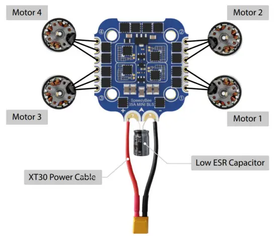 SpeedyBee F7 35A BLS Mini Stack Flight Controller Stack - Power Cable