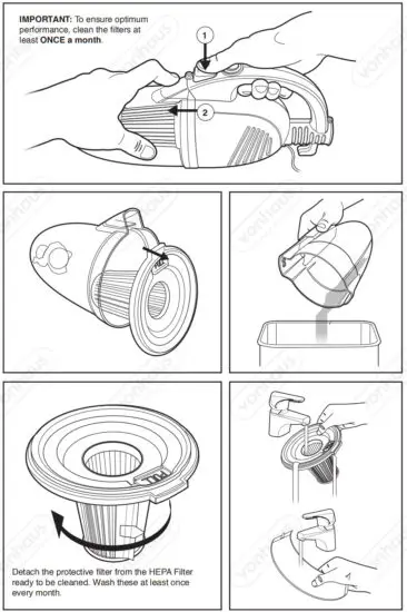 VonHaus 3007796 Upright Stick and Handheld 2 In 1 Vacuum - figure 6