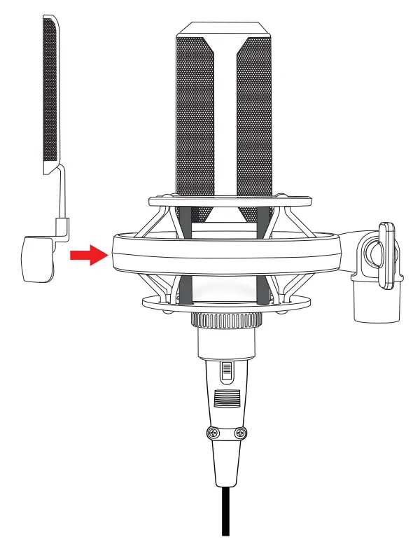 maono AU-PM500 Professional Large Diaphragm Microphone User Manual - Install the Pop Filter
