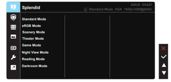 ASUS VA247HE LED Eye Care Monitor - OSD Function Introduction