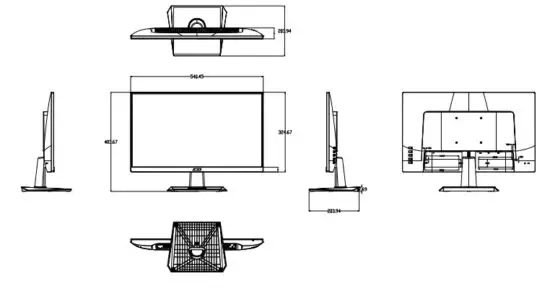 ASUS VA247HE LED Eye Care Monitor - Six sides figure