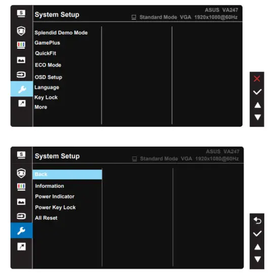 ASUS VA247HE LED Eye Care Monitor - System Setup
