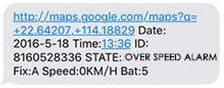 Sin Track GPS Tracker With Read data from - MASSAGE 5