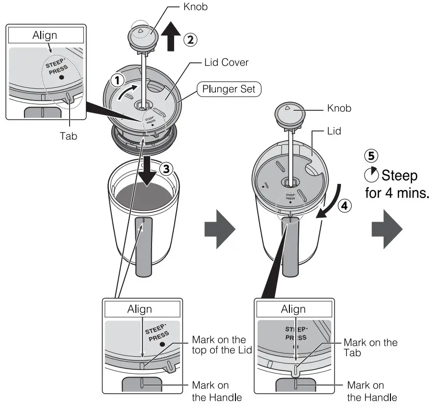 ZOJIRUSHI SK XAE10 Fresh Brew Vacuum Insulated Stainless French Press - figure 23