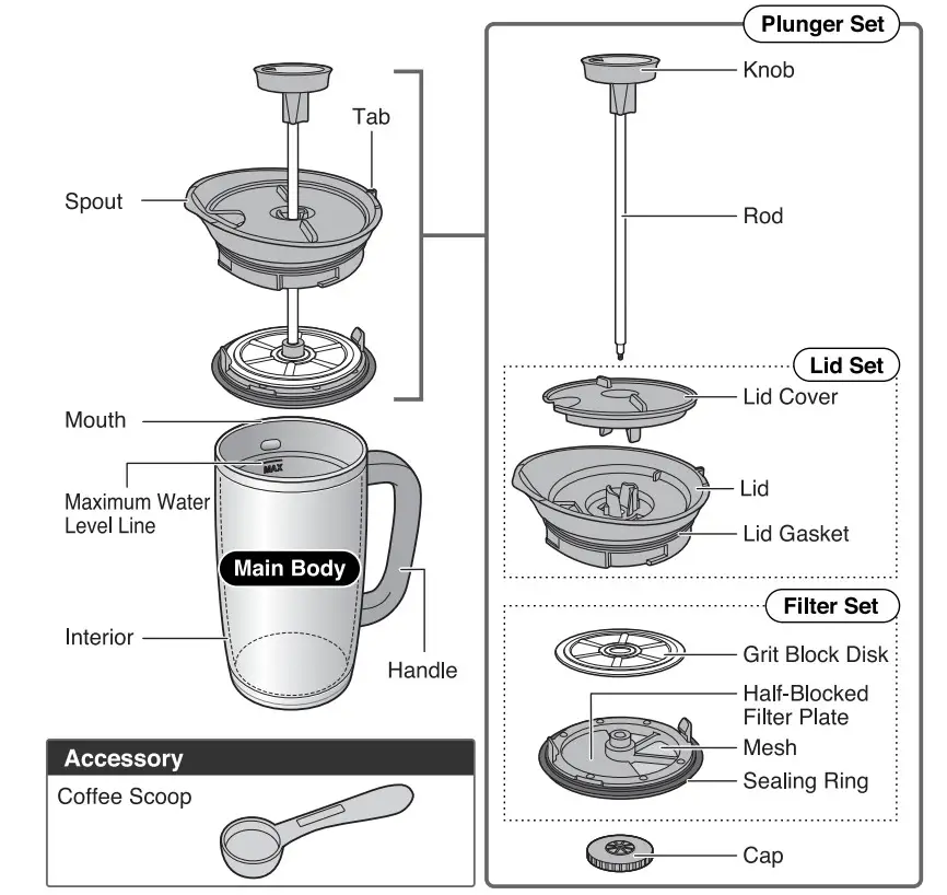ZOJIRUSHI SK XAE10 Fresh Brew Vacuum Insulated Stainless French Press