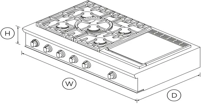 FISHER PAYKEL CPV2 485GDN-N 48 Inch Gas Rangetop - fig 1