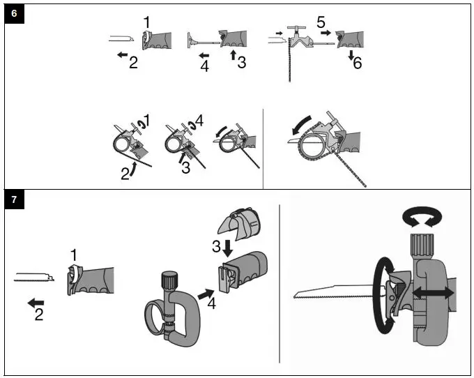 HILTI WSR 900-PE Variable Corded Reciprocating Saw Instruction Manual - Fig 6,7