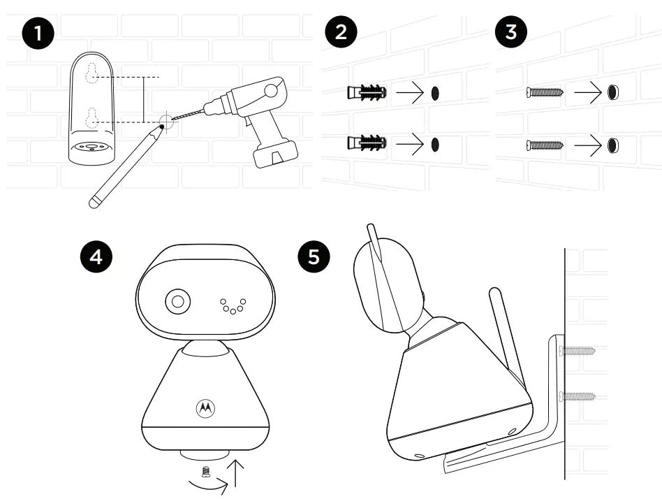 motorola PIP1000 Connect 5 0 Inch Wi Fi Motorized Video Baby Monitor - 3