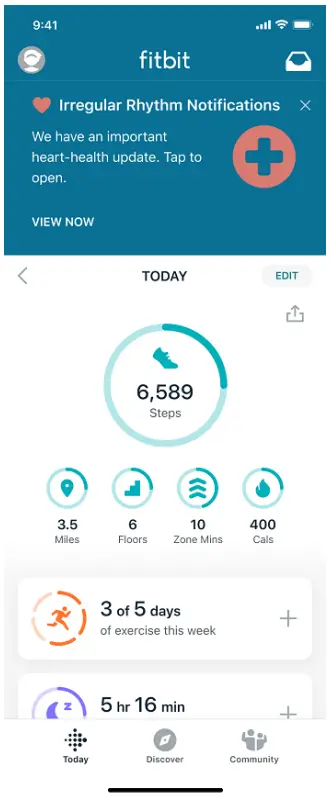 fitbit Irregular Rhythm Notifications Software only Mobile Medical Phone notification - Fitbit app notification