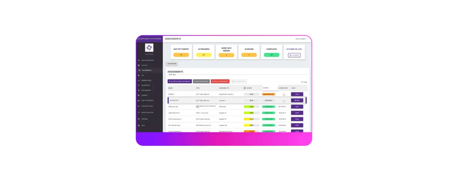 Securitygate Io Assessment Workflows & Features Platform Instructions